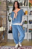 Terry B Hi Lo Tank Denim